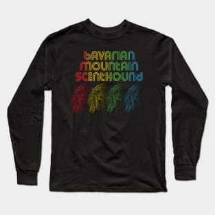 Cool Retro Groovy Bavarian Mountain Scenthound Dog Long Sleeve T-Shirt